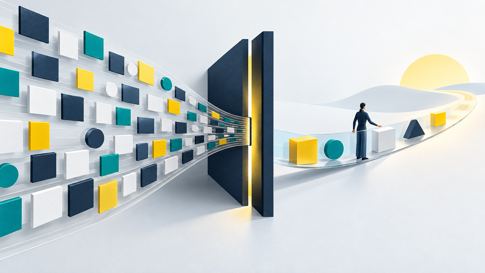 Work items passing through a bottleneck into a clearer flow of value